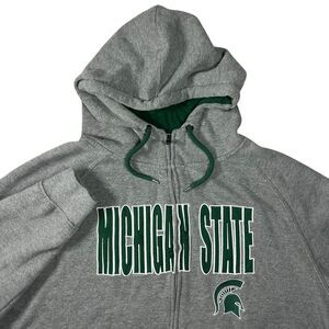 Vintage Michigan State Spartans Graphic Hoodie Men’s XL Spell Out Full Zip Y2K